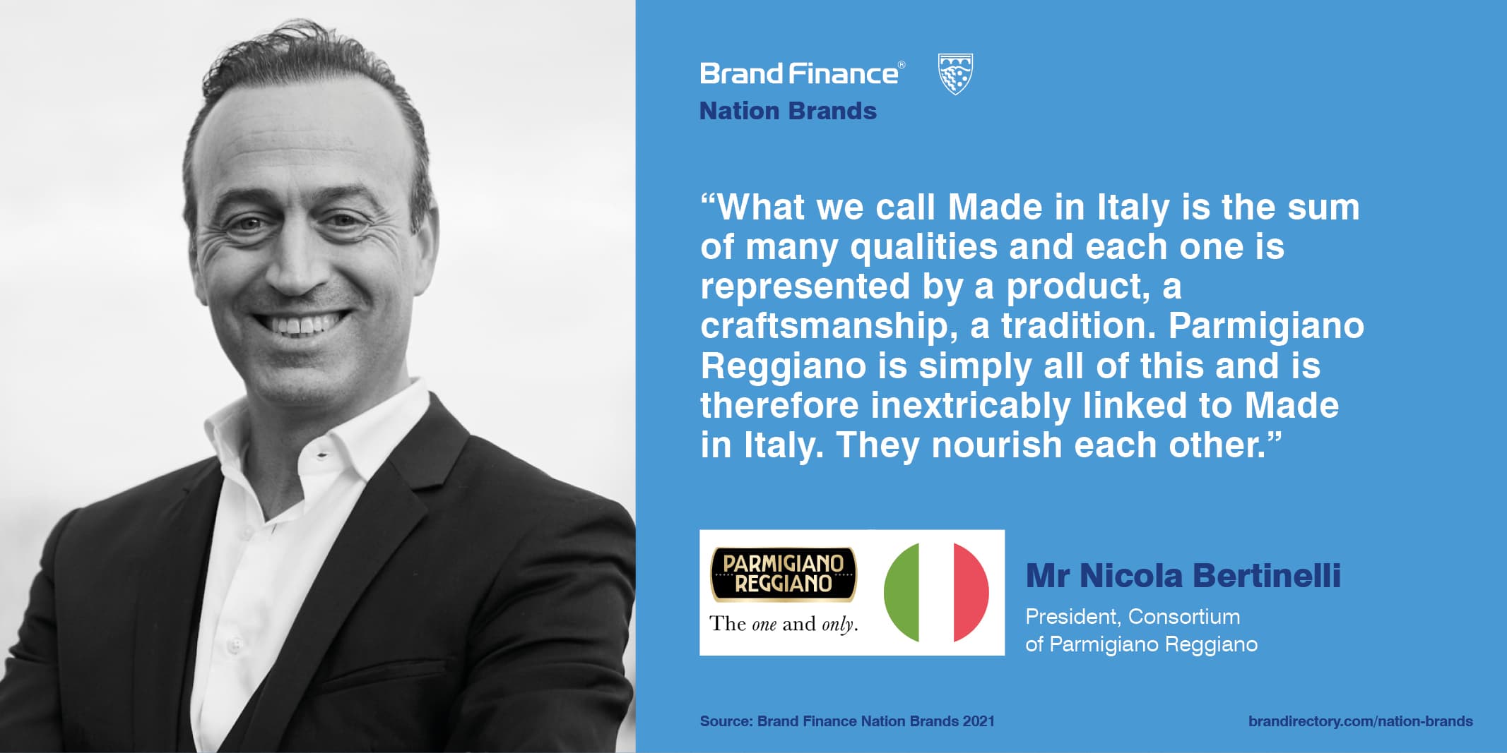 Nicola Bertinelli, President, Consortium of Parmigiano Reggiano discusses what Made in Italy really stands for